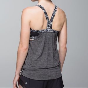Lululemon Rest Less Tank
Heathered Black / Flowabunga Black Angel Wing